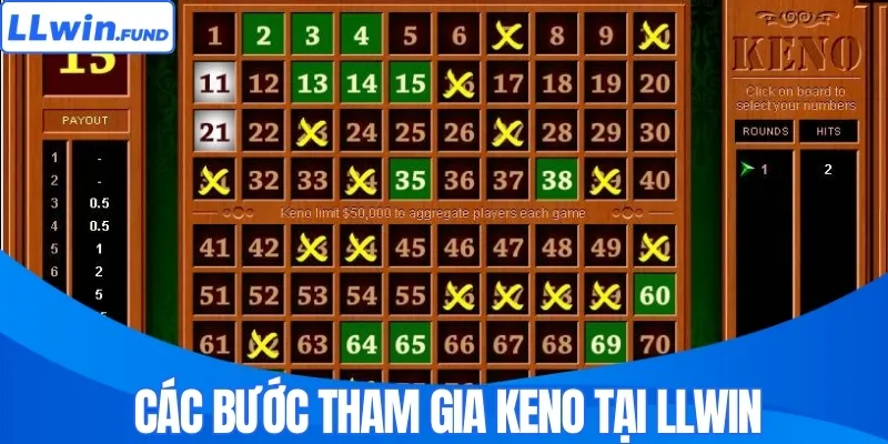Các bước tham gia Keno tại LLWIN